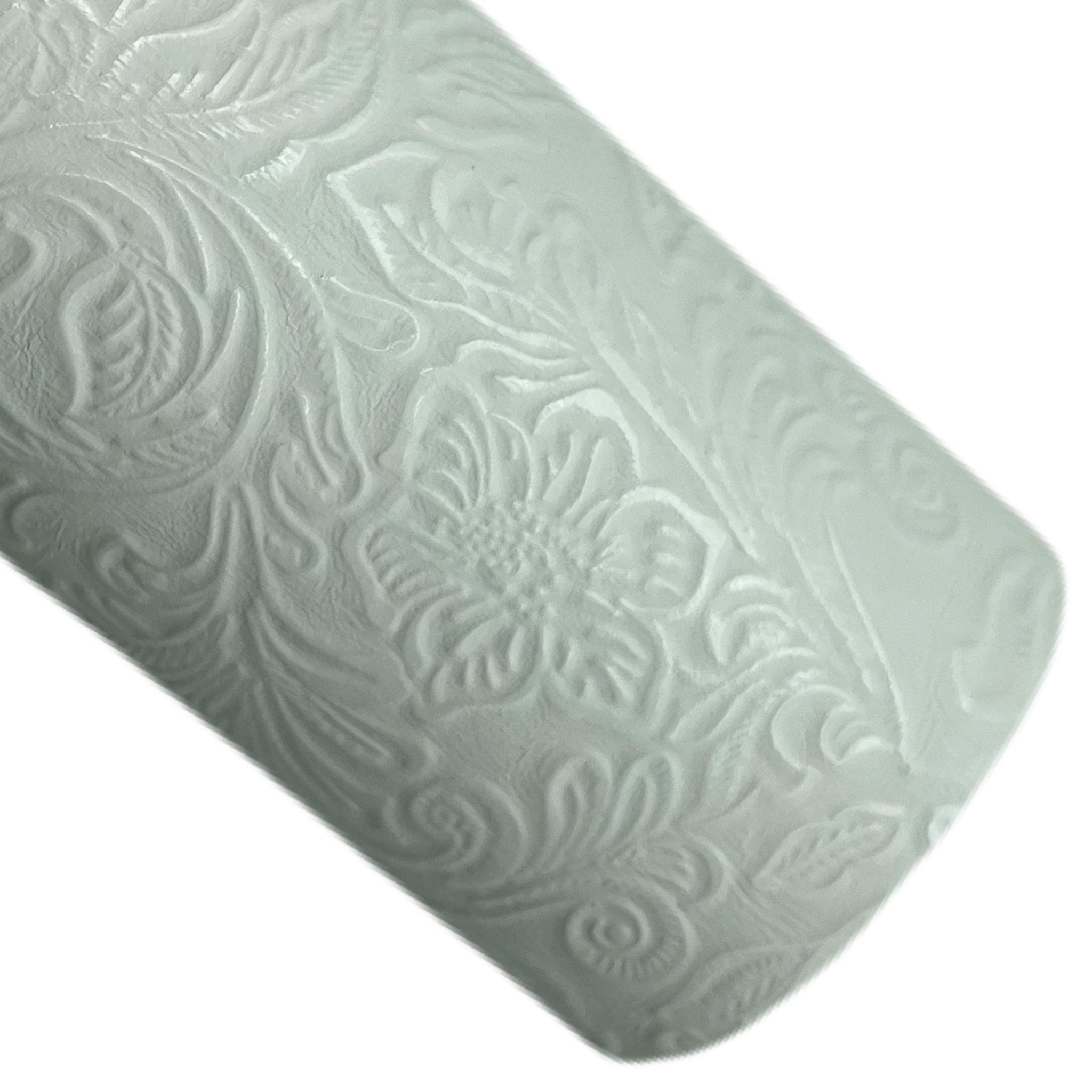 Marshmallow White Embossed Faux Leather