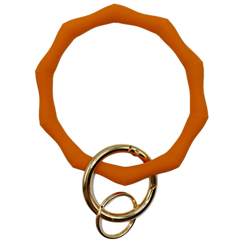 Burnt Orange Bamboo Bangle Key Ring (Silicone)