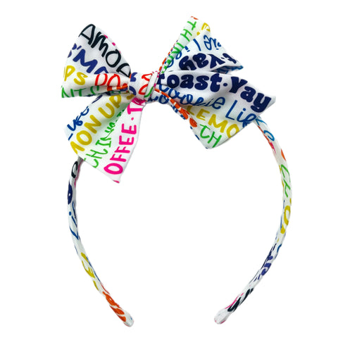 Cookie Names NEW Hand Tied Knotted Bow Headband
