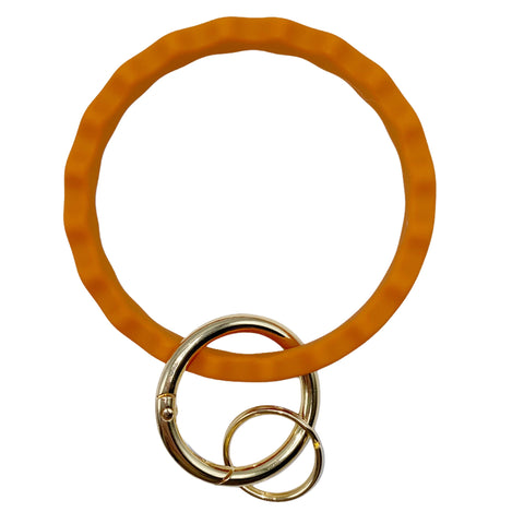 Burnt Orange Wave Bangle Key Ring (Silicone)