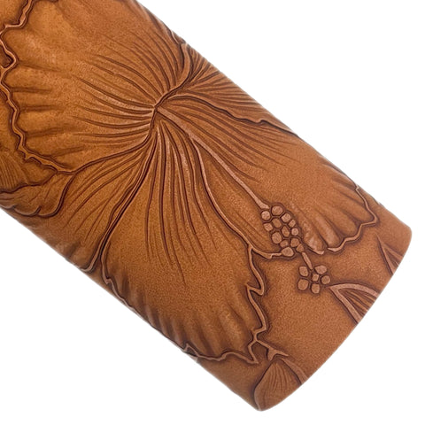 Saddle Floral Embossed Faux Leather