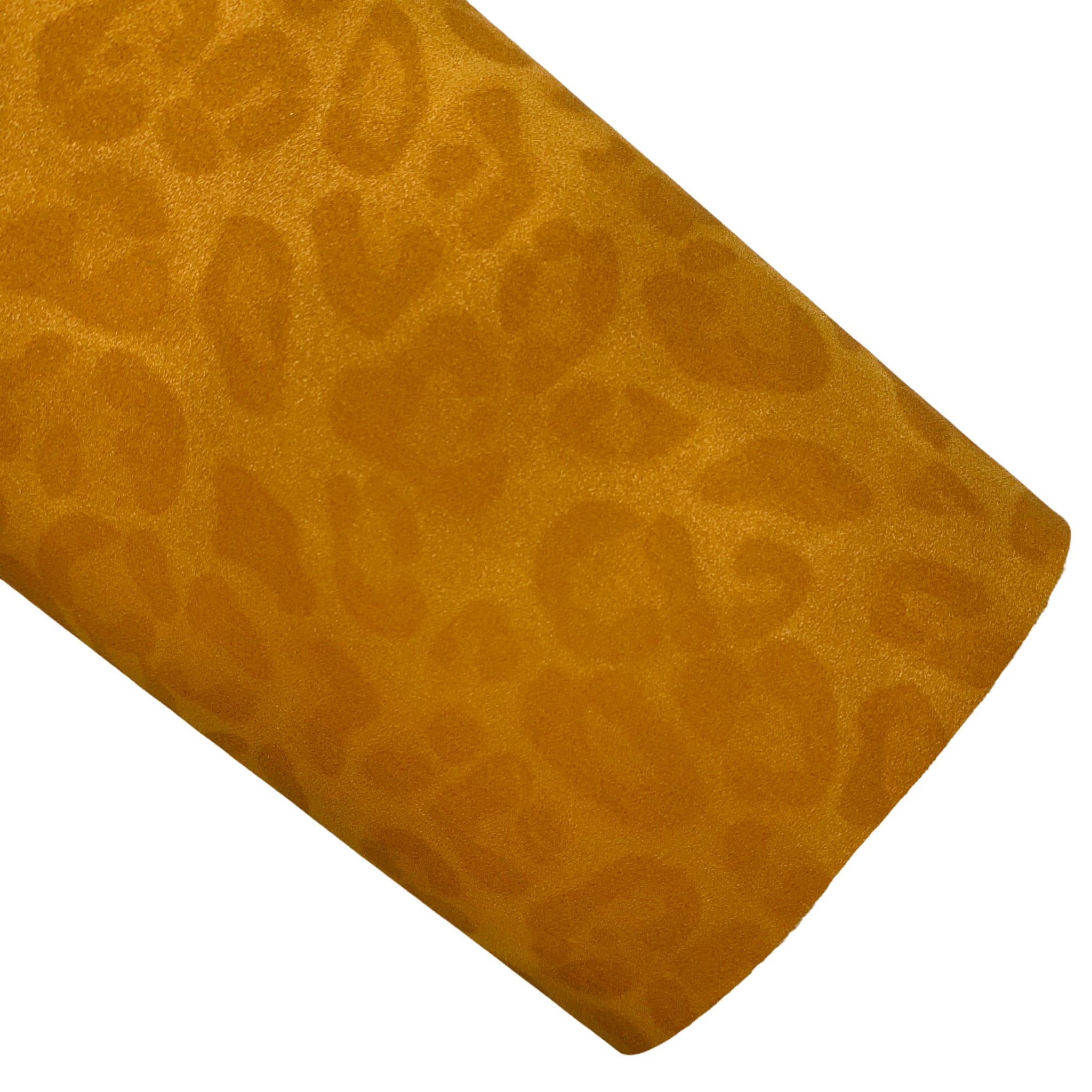 Pumpkin Spice Leopard Suede Faux Leather