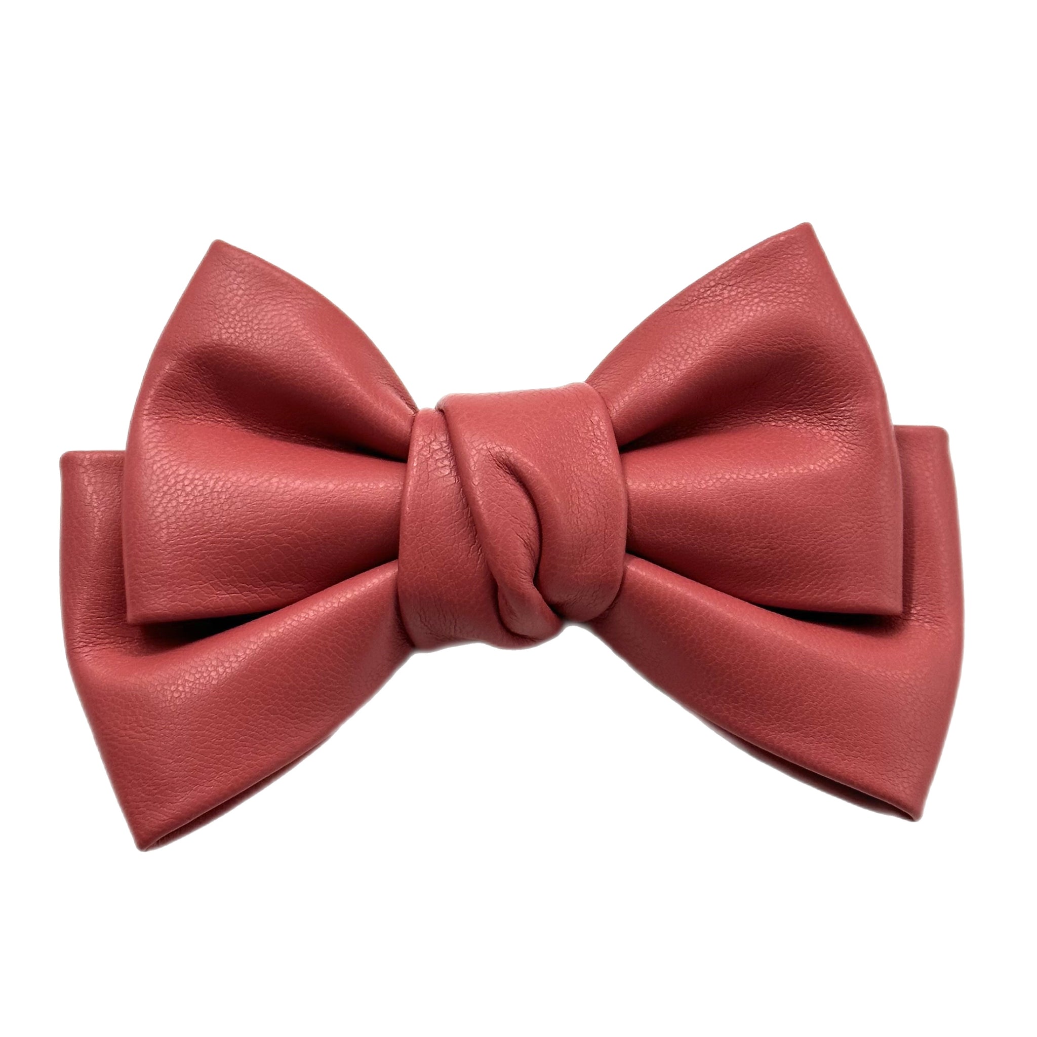 Rosewood Faux Leather  5" Pre-Tied Bow