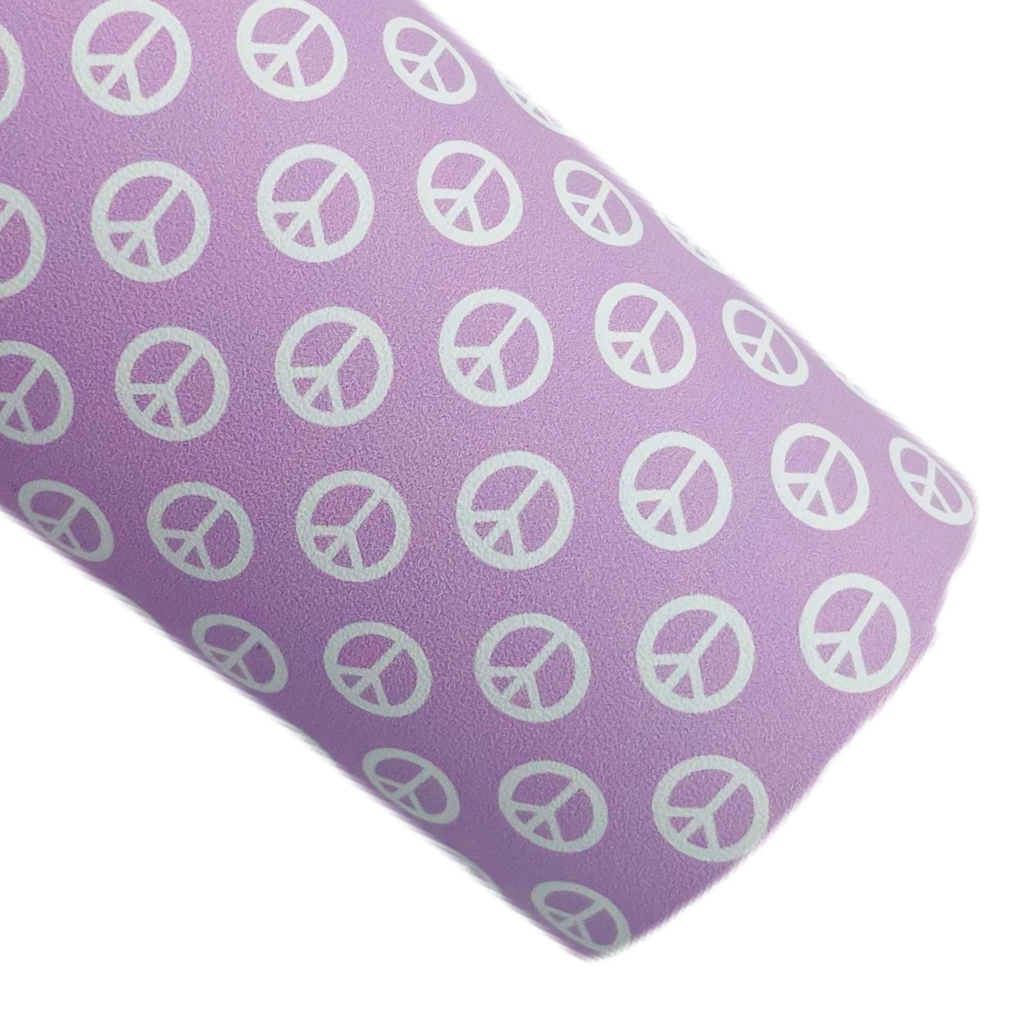 (Purple) Peace Signs Custom Print on Smooth Faux Leather