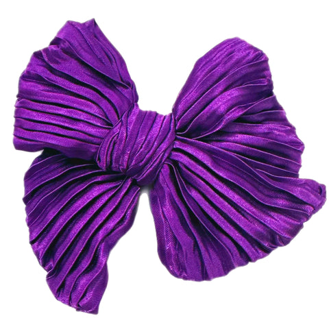 Purple Plisse 5" Pre-Tied Fabric Bow