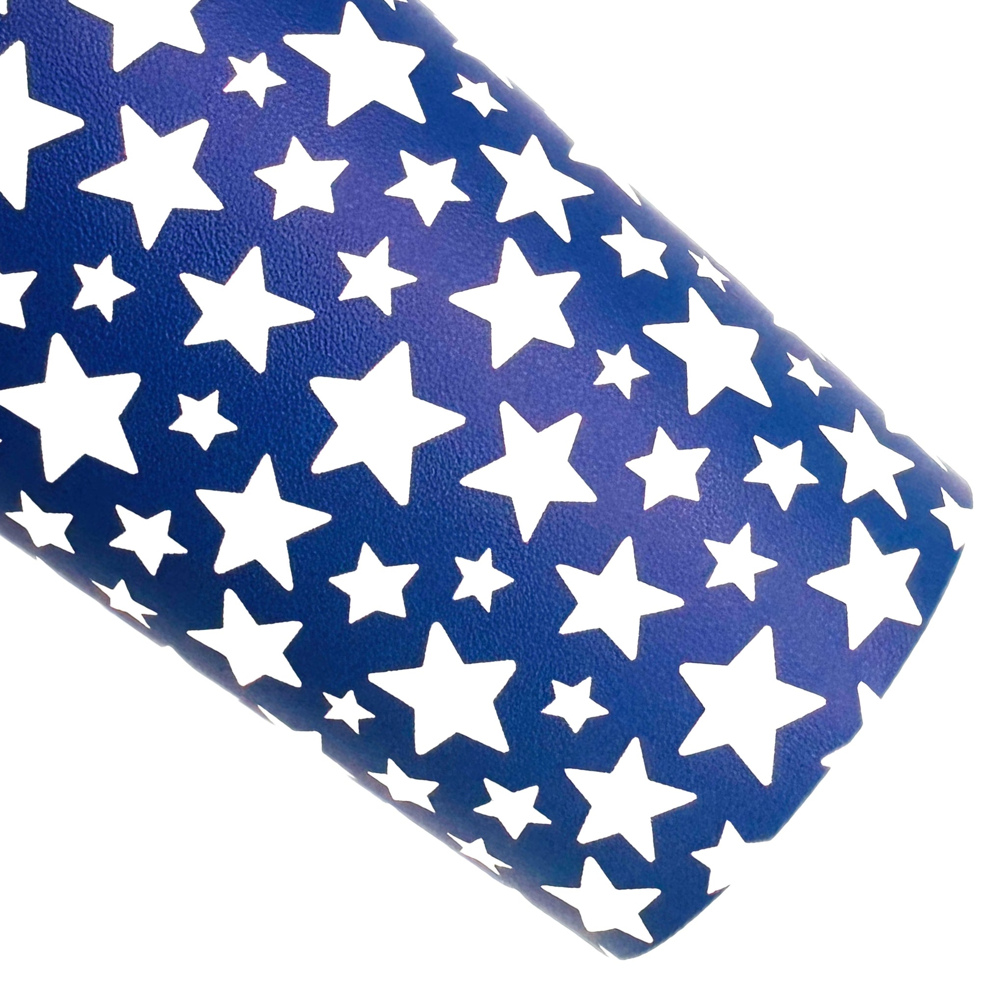 Blue & White Stars Custom Faux Leather