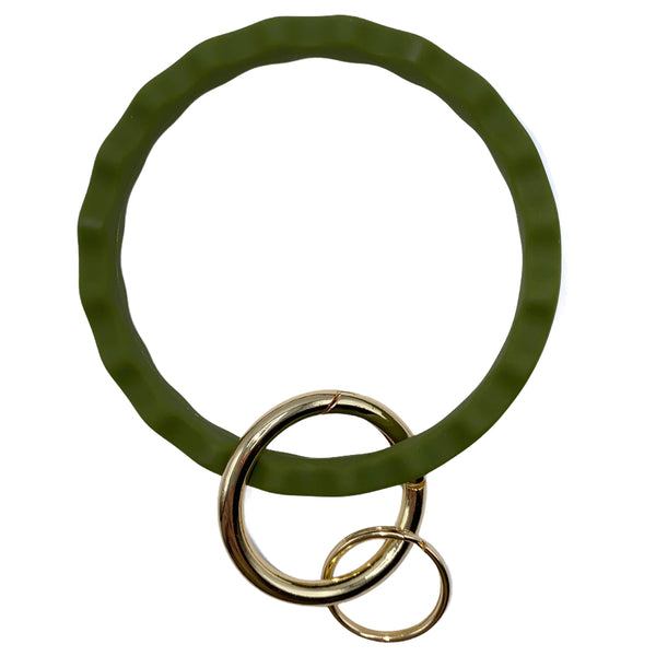 Olive Wave Bangle Key Ring (Silicone)