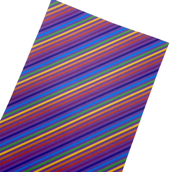 Purple Rainbow Stripe Faux Leather