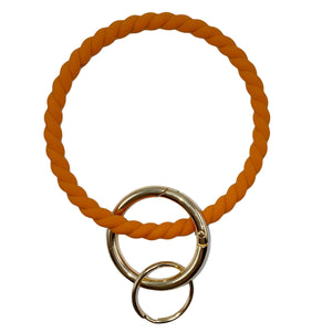 Burnt Orange Rope Bangle Key Ring (Silicone)