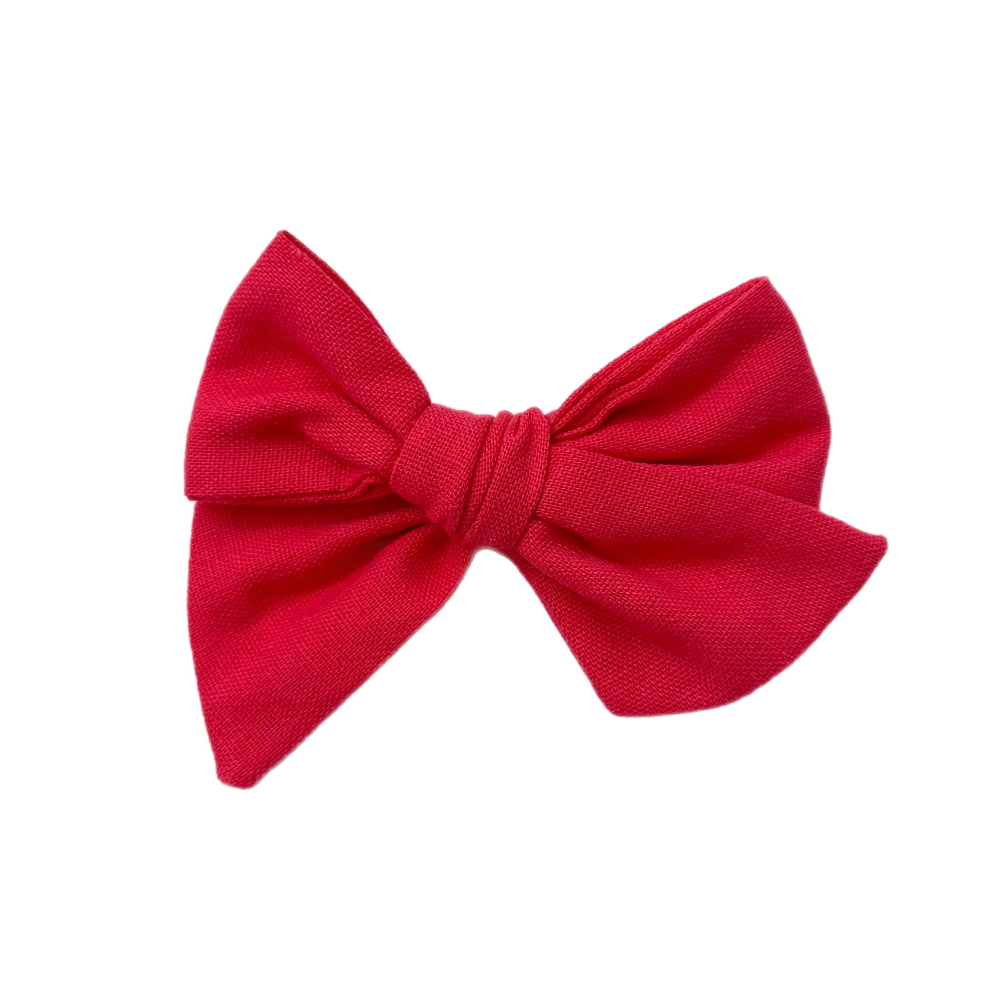 Coral Linen 5" Pre-Tied Fabric Bow