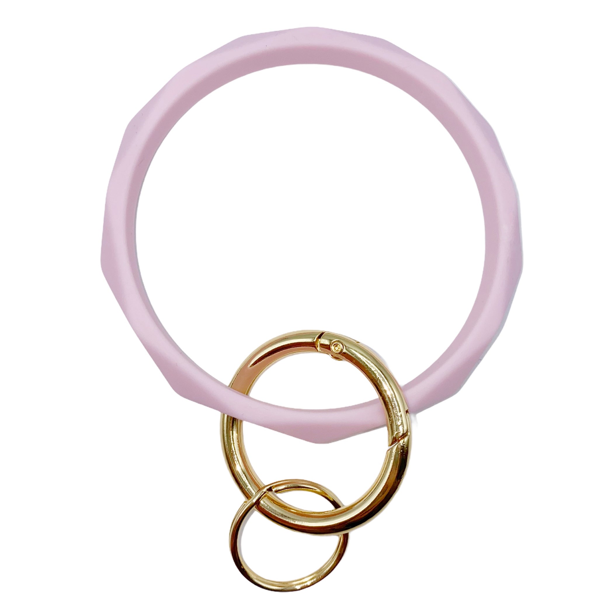 Pastel Pink Diamond Facet Bangle Key Ring (Silicone)