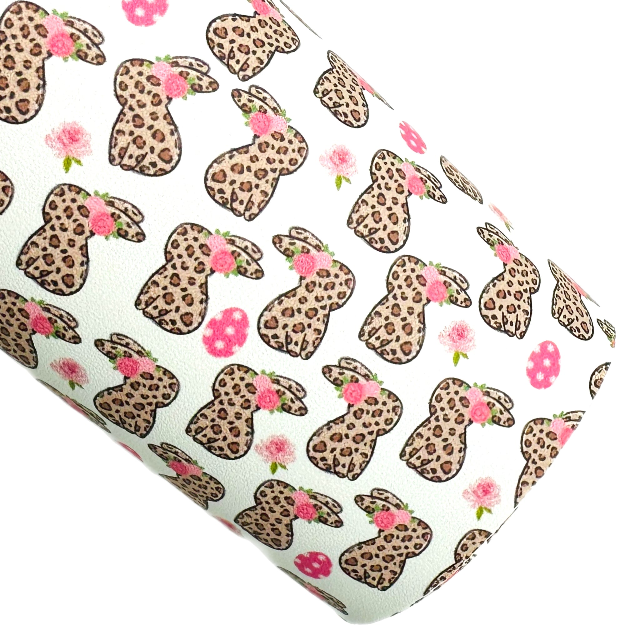Leopard Bunnies Custom Print on Smooth Faux Leather