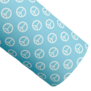 (Blue) Peace Signs Custom Print on Smooth Faux Leather