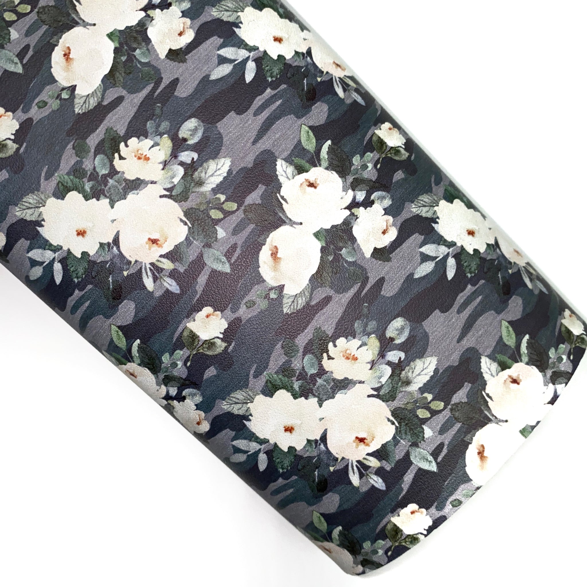 Camo Floral Custom Print on Smooth Faux Leather
