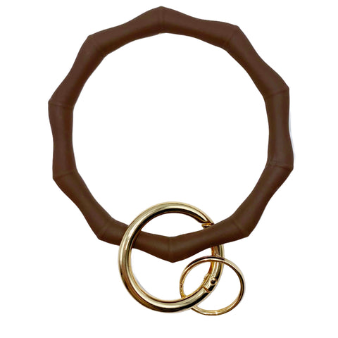 Brown Bamboo Bangle Key Ring (Silicone)