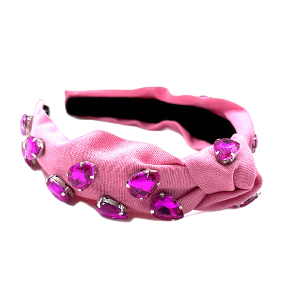 Light Pink Luxury Gem Knotted Headband