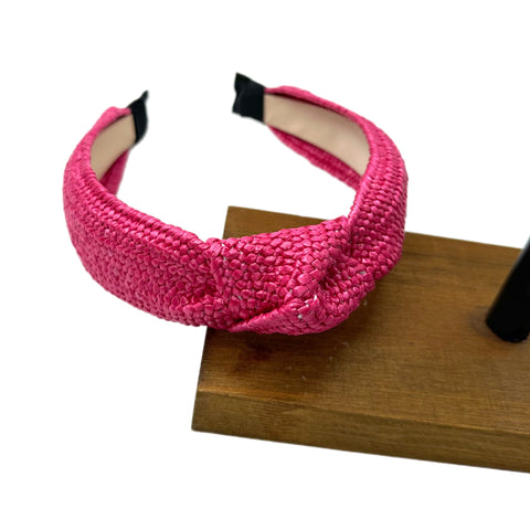 Pink Rattan Knotted Headband