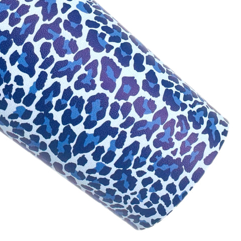 Royal Blue Leopard Custom Faux Leather