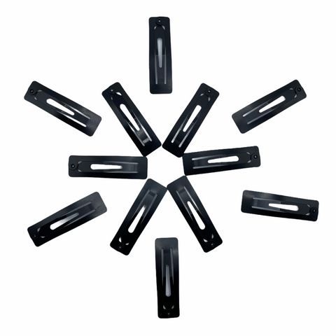 RECTANGLE  Matte Black Snap Clips - 50mm