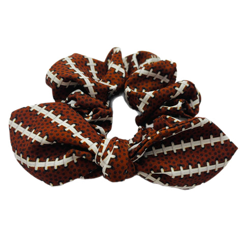 Football Laces Hand Tied  Knotted Bow Scrunchie