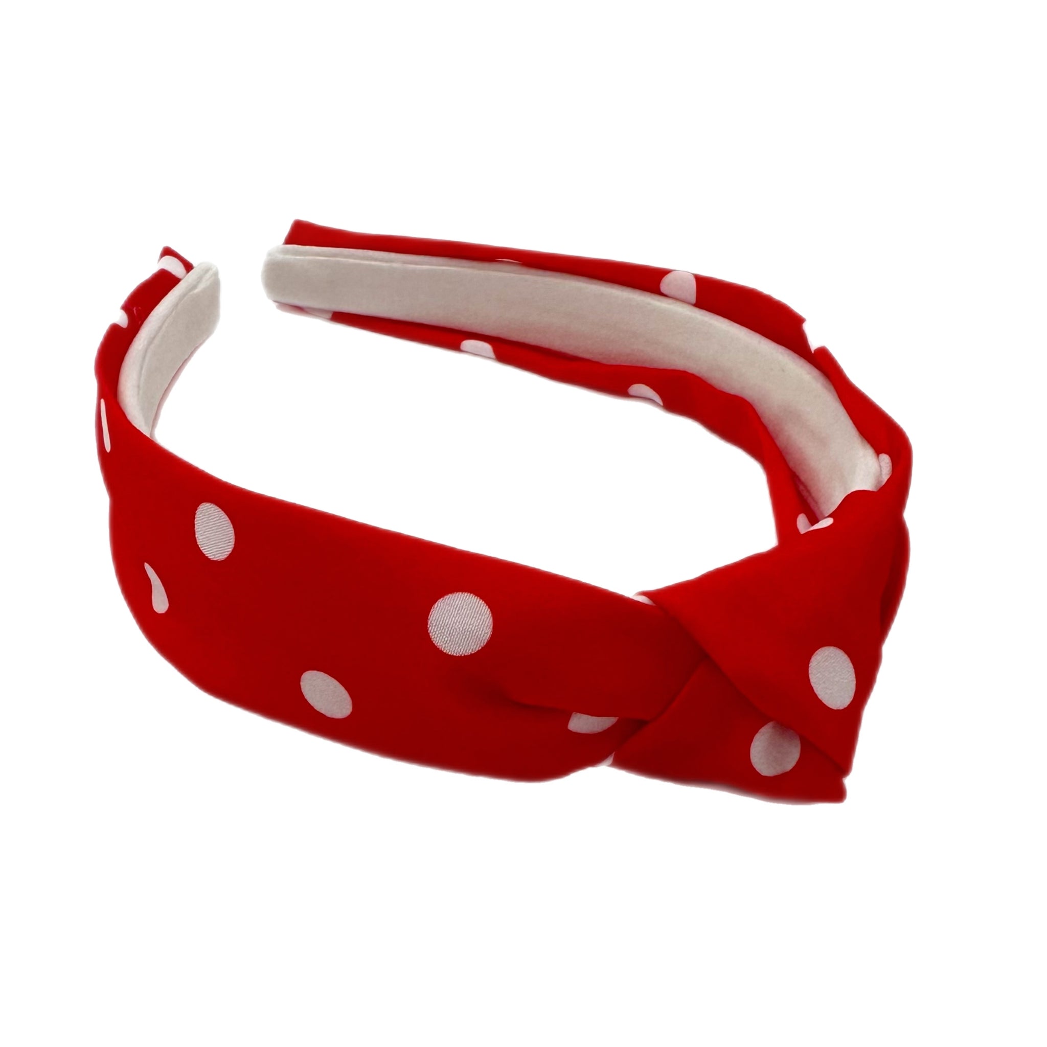 Red w/ White Dots Knotted Headband