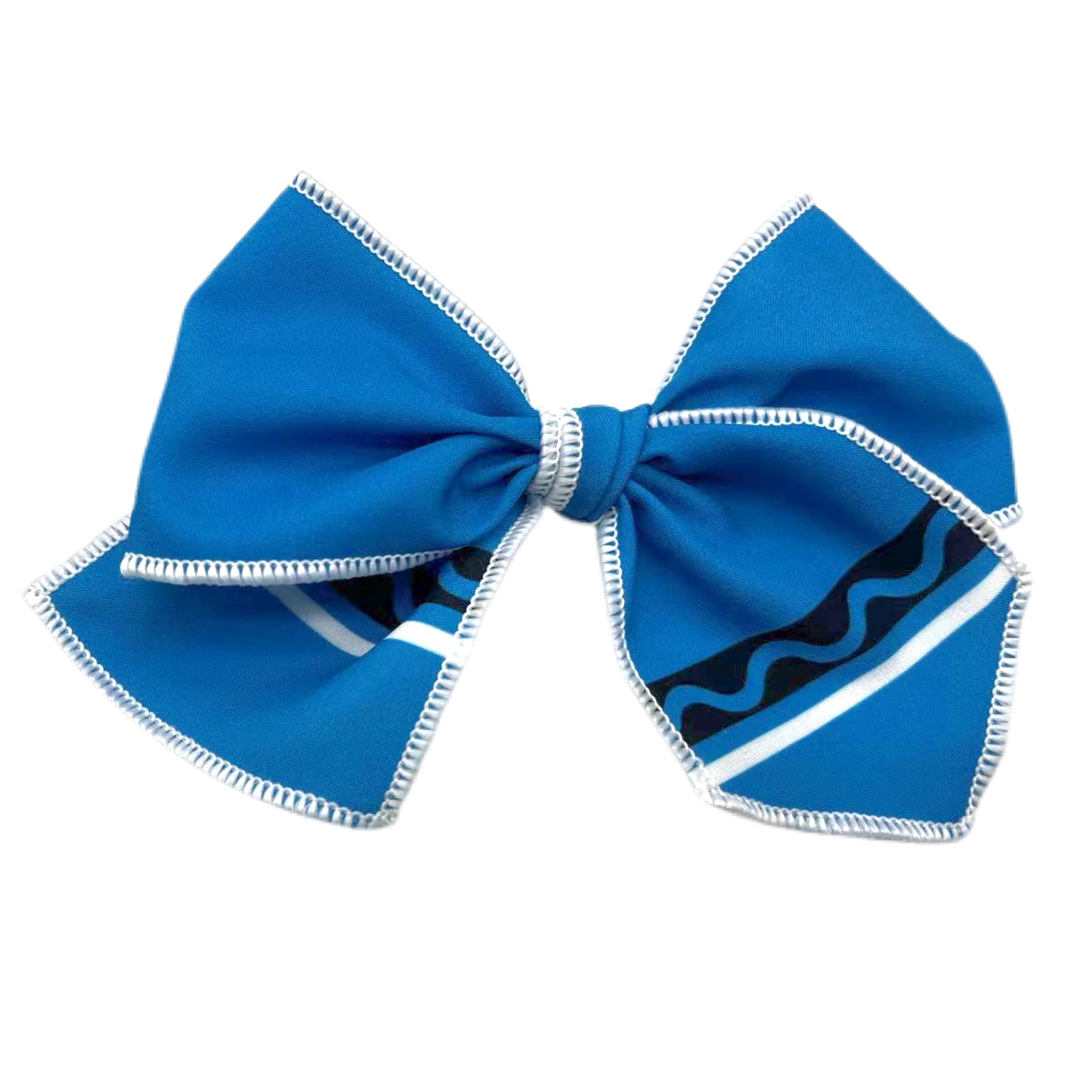 Blue Crayon Small Serged Edge Pre-Tied Fabric Bow
