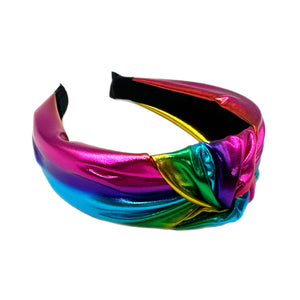 Rainbow Metallic Knotted Headband