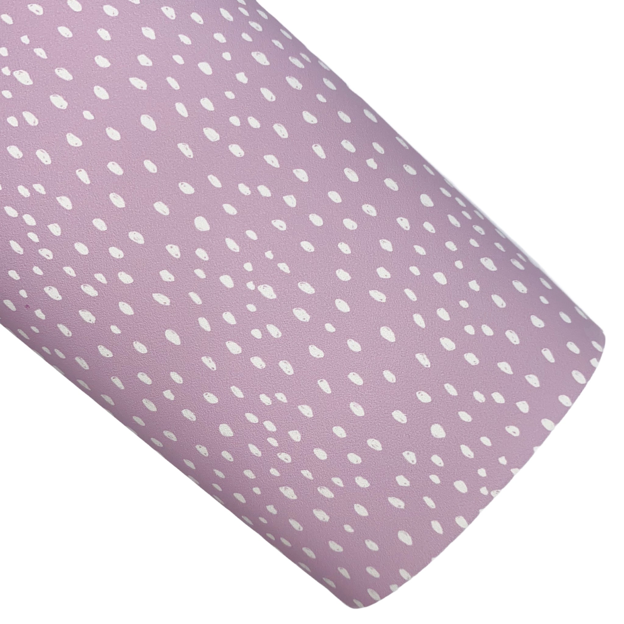 Muted Purple Dots Custom Print on Smooth Faux Leather