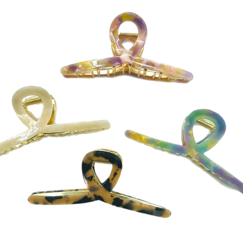 Twisted Acetate Claw Clips