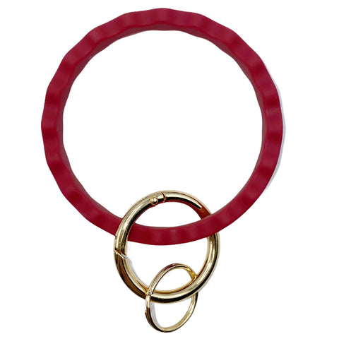 Maroon Wave Bangle Key Ring (Silicone)